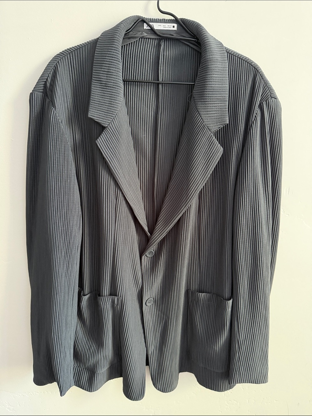 Zara Men's Pleated Gray Blazer US L